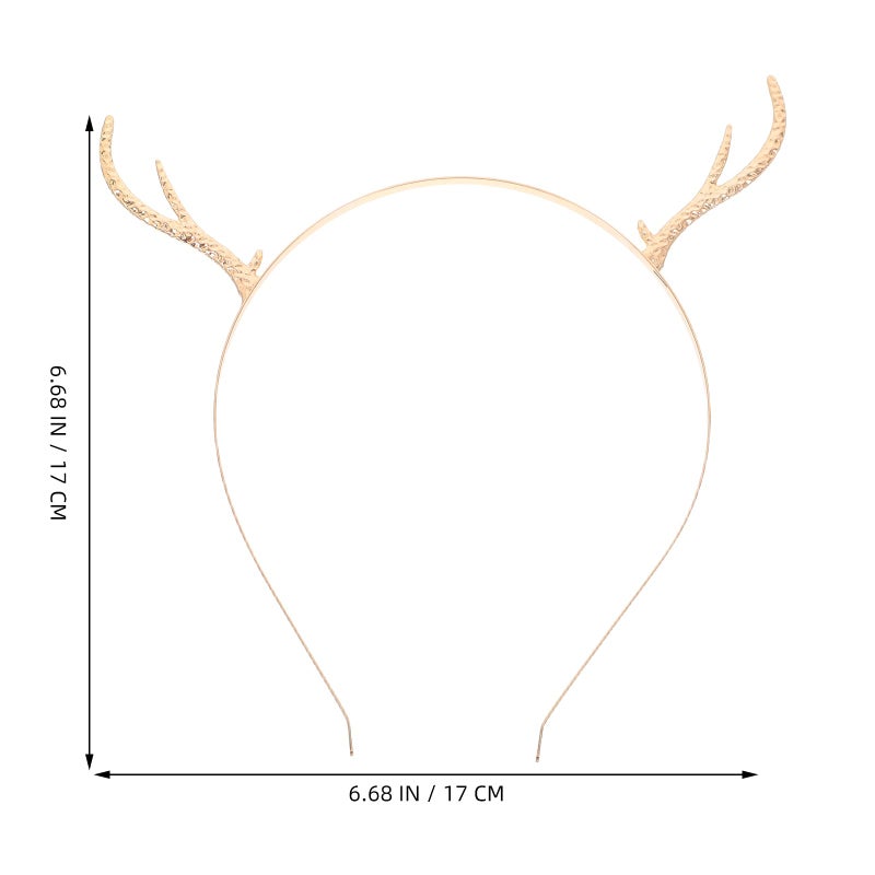 LEORX Metal Antler Headband Simple Gold Deer Horn Hair Hoop Christmas Party Hair Accessories for Women and Girls (Style 2) - Image 2